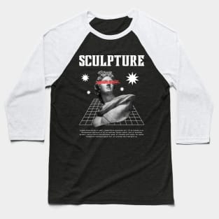 Black White Modern Sculpture T-Shirt Baseball T-Shirt